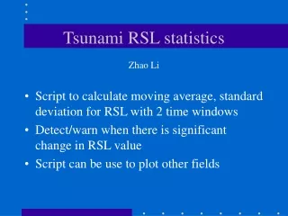 Tsunami RSL statistics