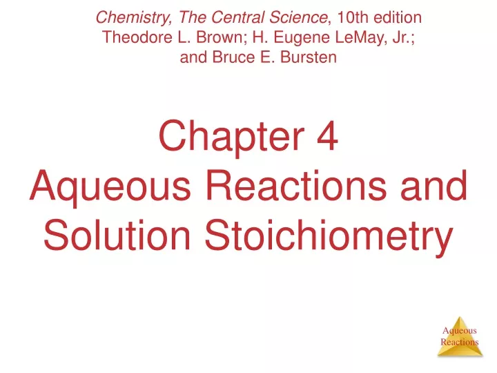 chapter 4 aqueous reactions and solution stoichiometry