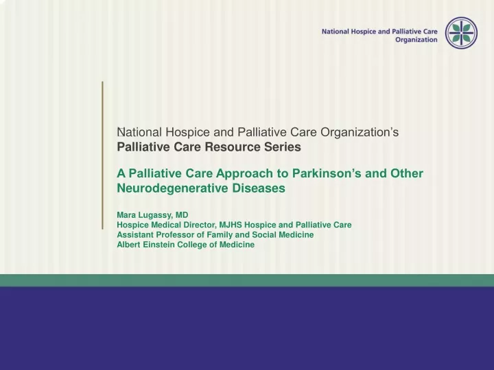 n ational hospice and palliative care organization s palliative care resource series