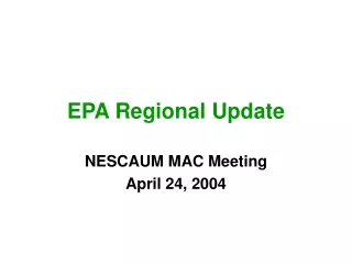 EPA Regional Update