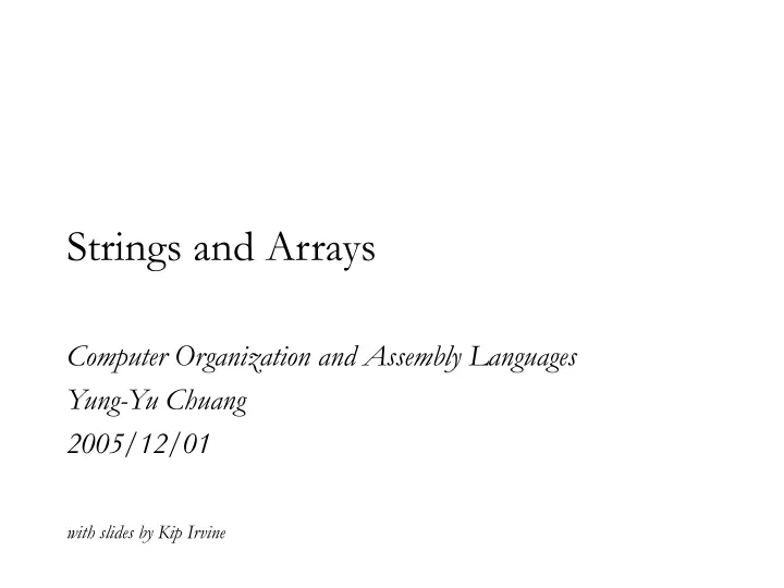 strings and arrays