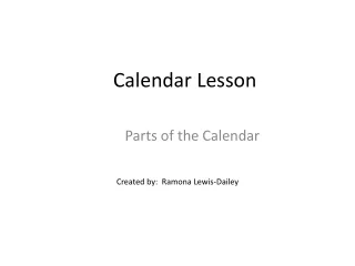 Calendar Lesson