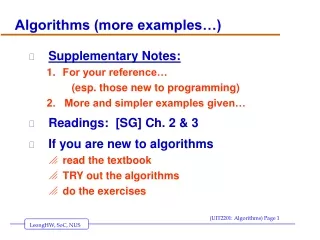 Algorithms (more examples…)