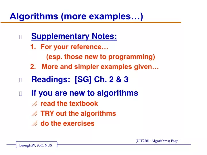 algorithms more examples