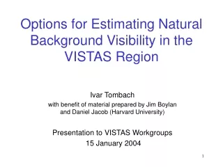 Options for Estimating Natural Background Visibility in the VISTAS Region