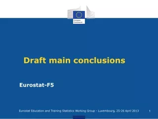Draft main conclusions