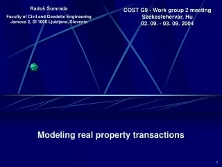 Modeling real property transaction s