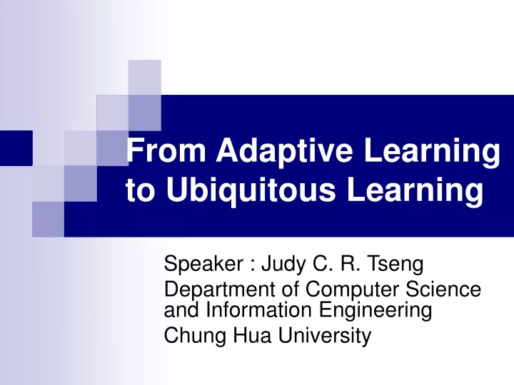 from adaptive learning to ubiquitous learning