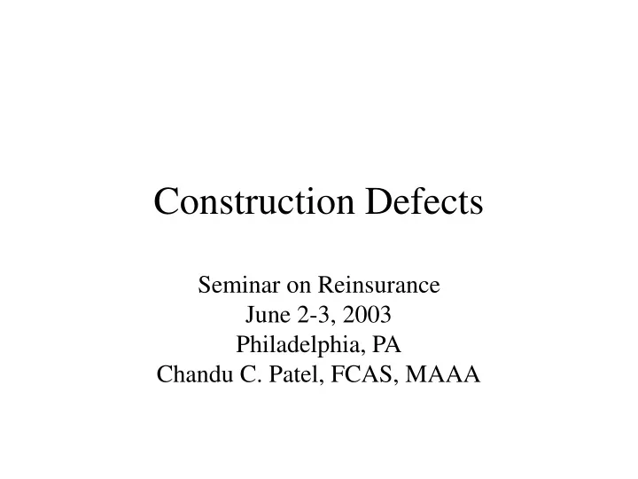 construction defects