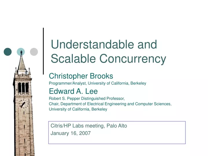 understandable and scalable concurrency