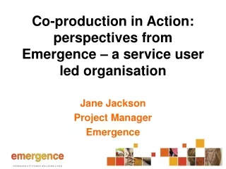 Co-production in Action: perspectives from Emergence – a service user led organisation