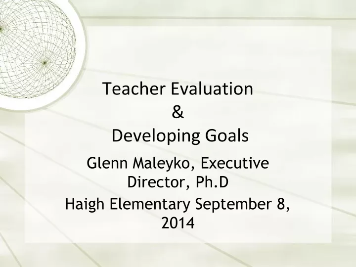 teacher evaluation developing goals
