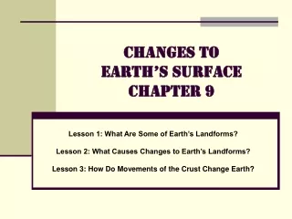 Changes to  Earth’s Surface Chapter 9