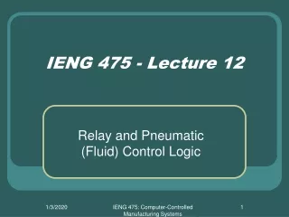 IENG 475 - Lecture 12