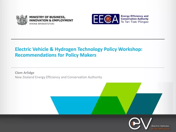 electric vehicle hydrogen technology policy workshop recommendations for policy makers