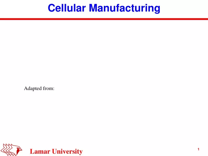 cellular manufacturing