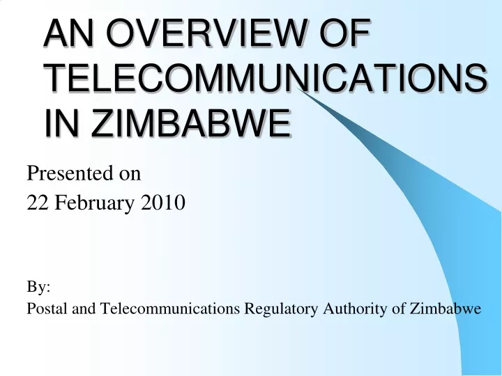 an overview of telecommunications in zimbabwe