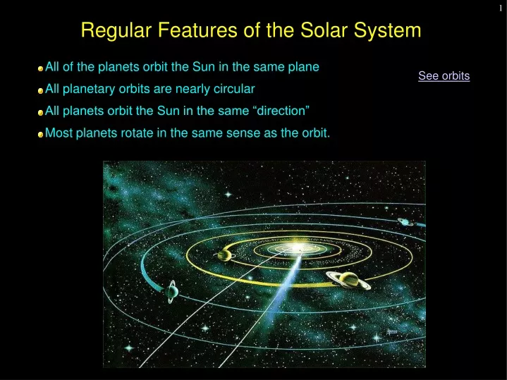 regular features of the solar system
