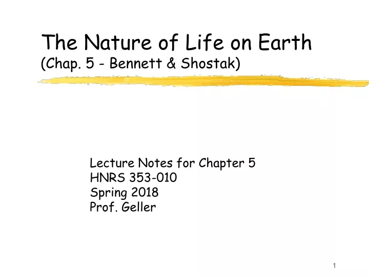 the nature of life on earth chap 5 bennett shostak