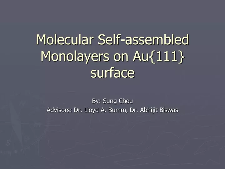 molecular self assembled monolayers on au 111 surface