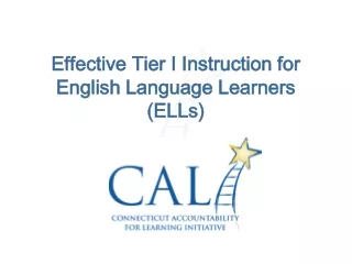 Effective Tier I Instruction for English Language Learners (ELLs)