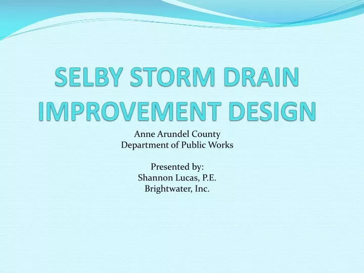 selby storm drain improvement design