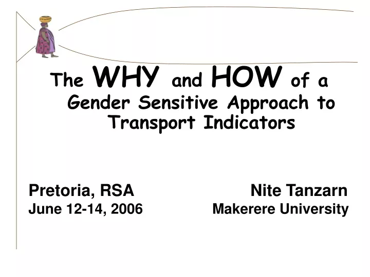 the why and how of a gender sensitive approach