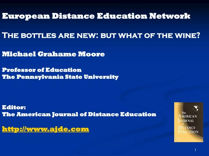 european distance education network the bottles