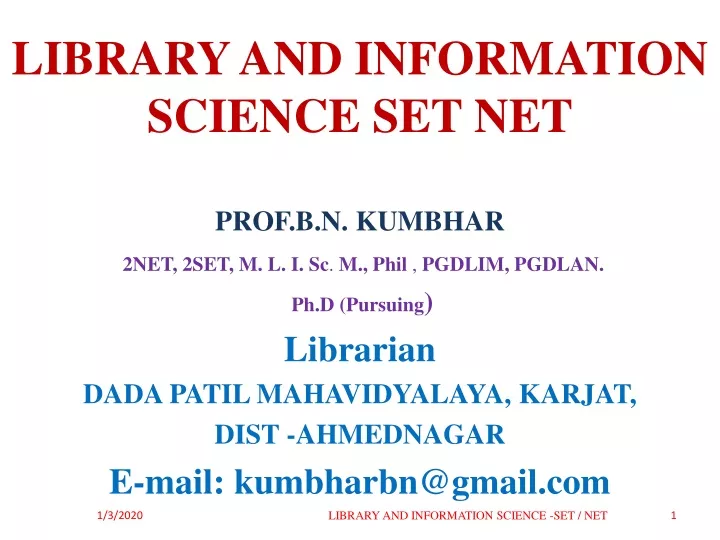 library and information science set net