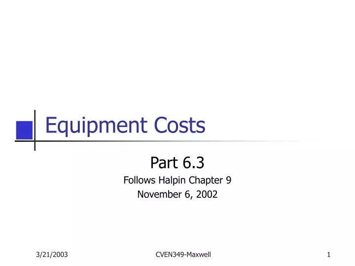 equipment costs