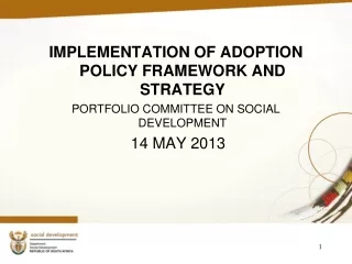 IMPLEMENTATION OF ADOPTION POLICY FRAMEWORK AND STRATEGY PORTFOLIO COMMITTEE ON SOCIAL DEVELOPMENT
