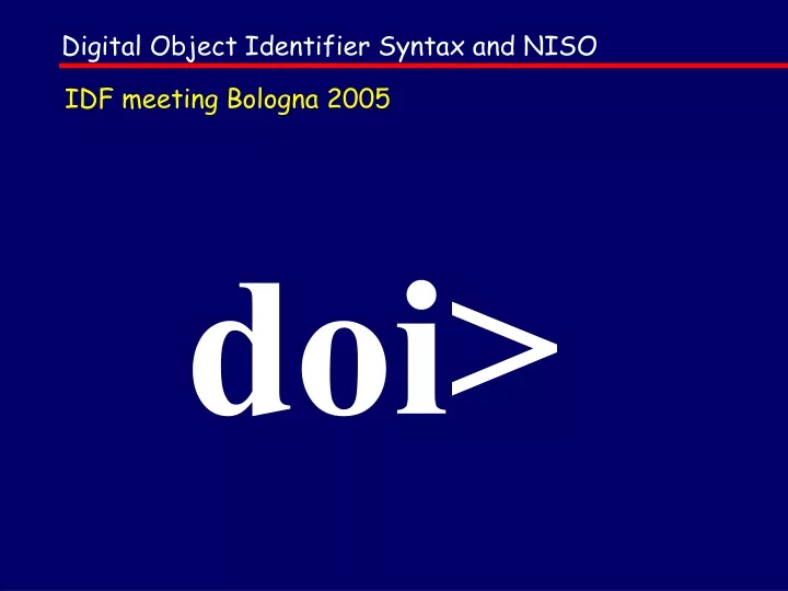 digital object identifier syntax and niso