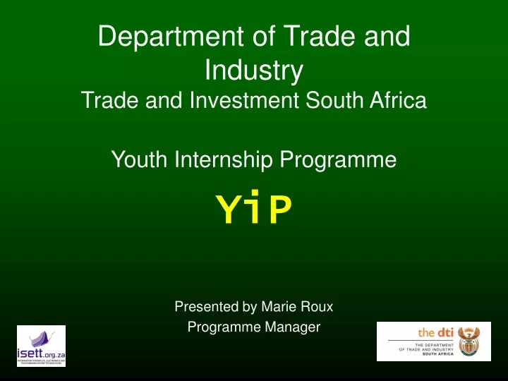 department of trade and industry trade and investment south africa