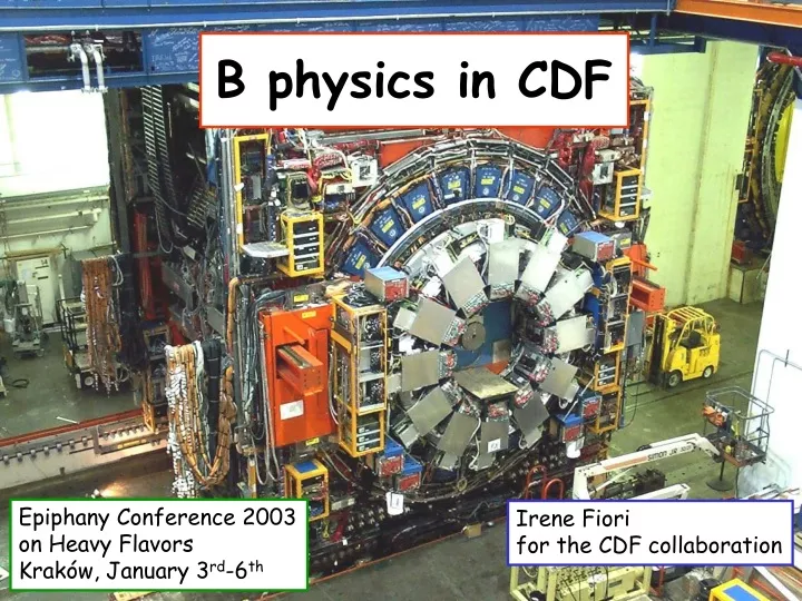 b physics in cdf