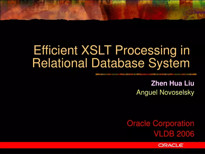 efficient xslt processing in relational database system