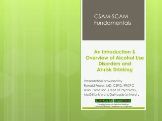 An Introduction &amp; Overview of Alcohol Use Disorders and  At-risk Drinking