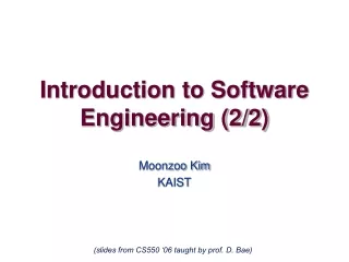 Introduction to Software Engineering (2/2)