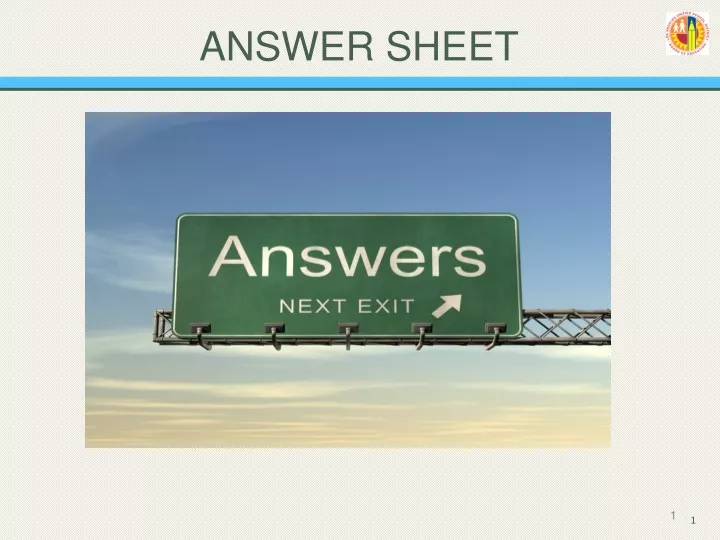 answer sheet