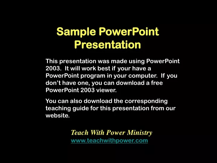 sample powerpoint presentation