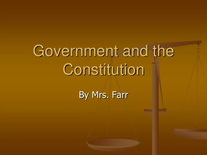 government and the constitution