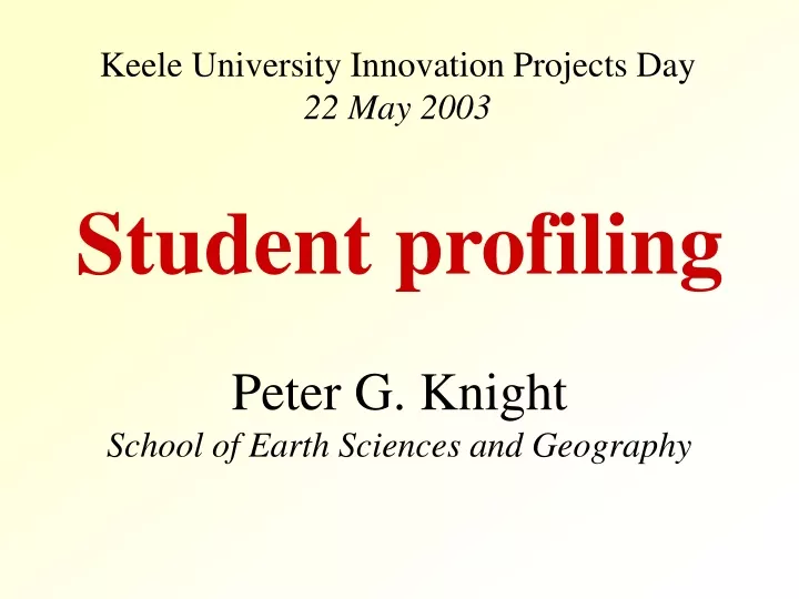 keele university innovation projects