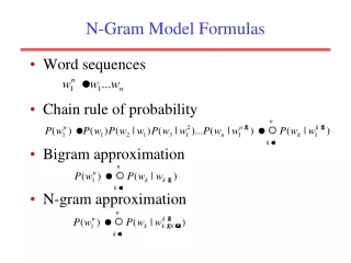 N-Gram Model Formulas