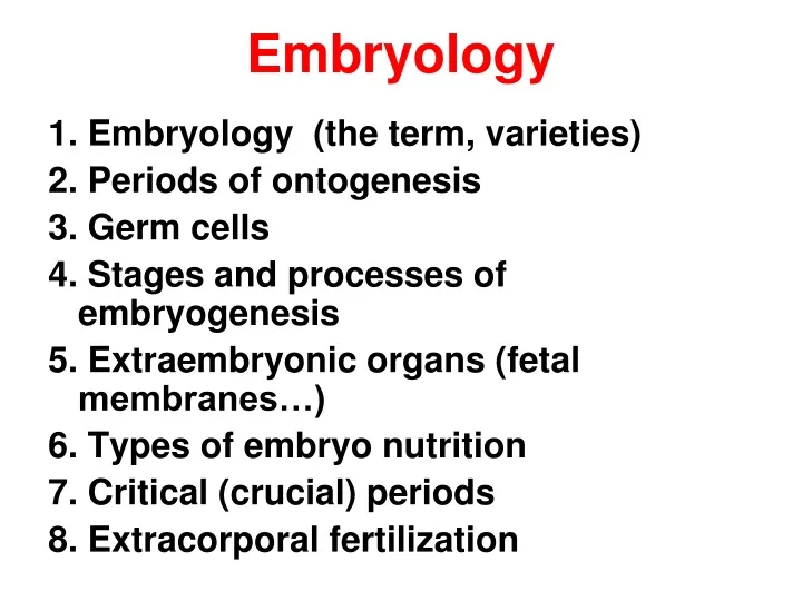 embryology