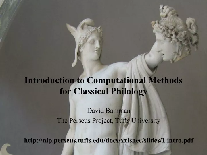 introduction to computational methods for classical philology