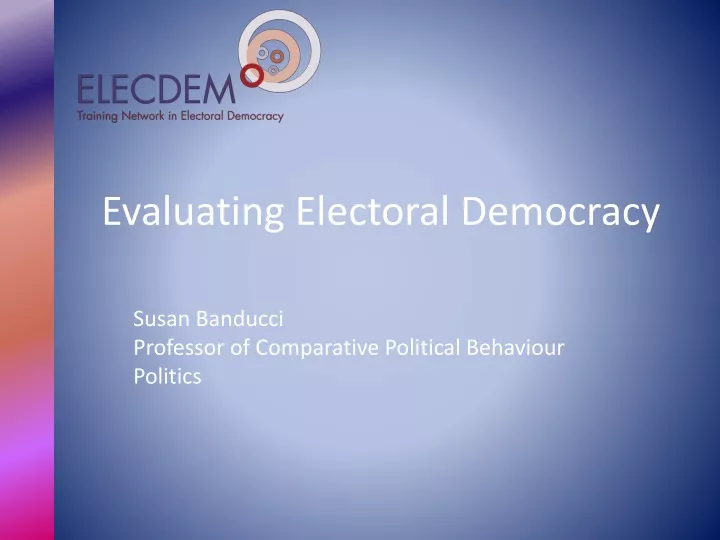 evaluating electoral democracy