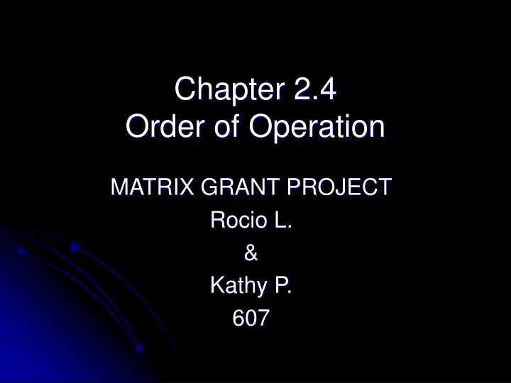 chapter 2 4 order of operation