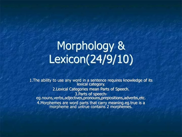 morphology lexicon 24 9 10