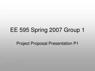 EE 595 Spring 2007 Group 1