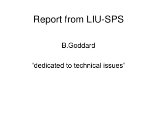 Report from LIU-SPS