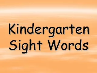 Kindergarten Sight Words